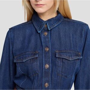 7 For All Mankind • NWT Denim Lustre Luxe Long Sleeve Dress in Poppy Size Small